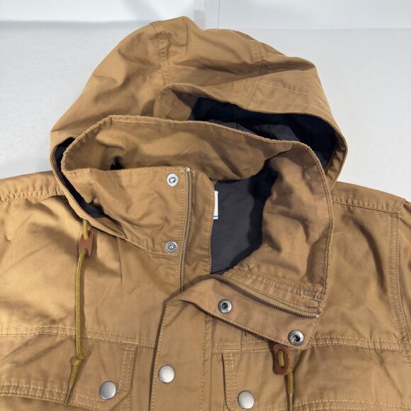 Columbia Sportswear Co Canvas Like Shacket Full Zip/Snaps Jacket Medium Hooded - Picture 6 of 16